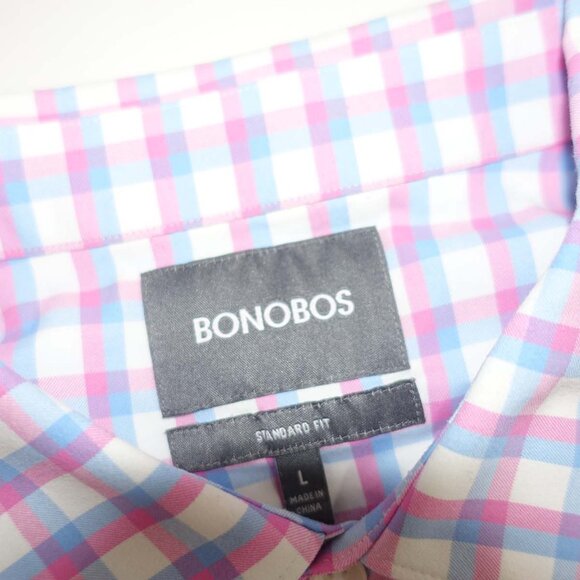 Bonobos Men's Standard Fit Button Front Shirt Large Long Sleeves Plaid Nylon L - Picture 4 of 6
